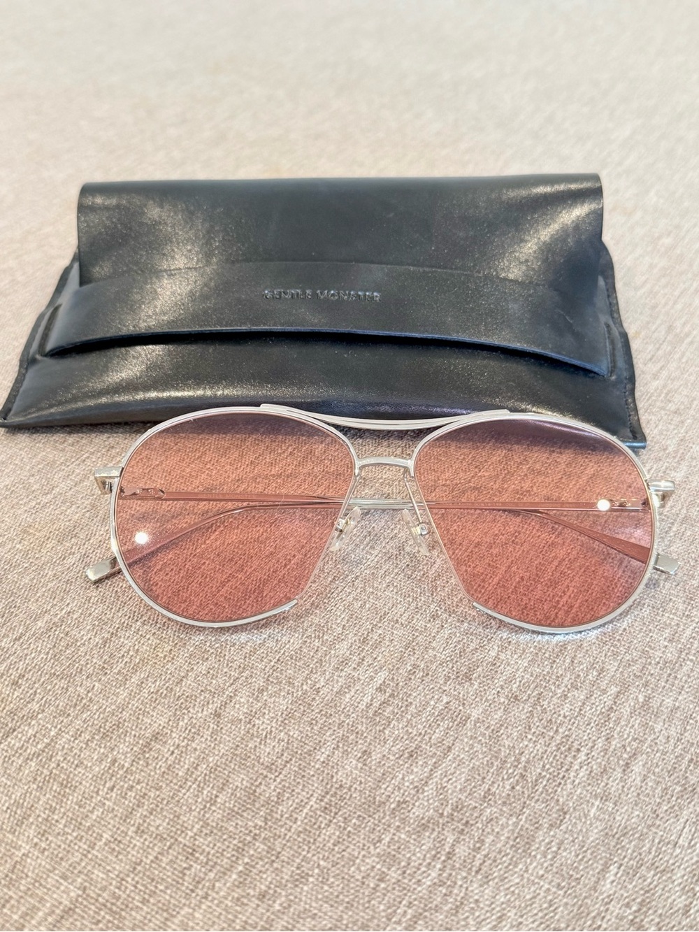 Gentle Monster Jumping Jack 02 Silver Pink Lens Sunglasses